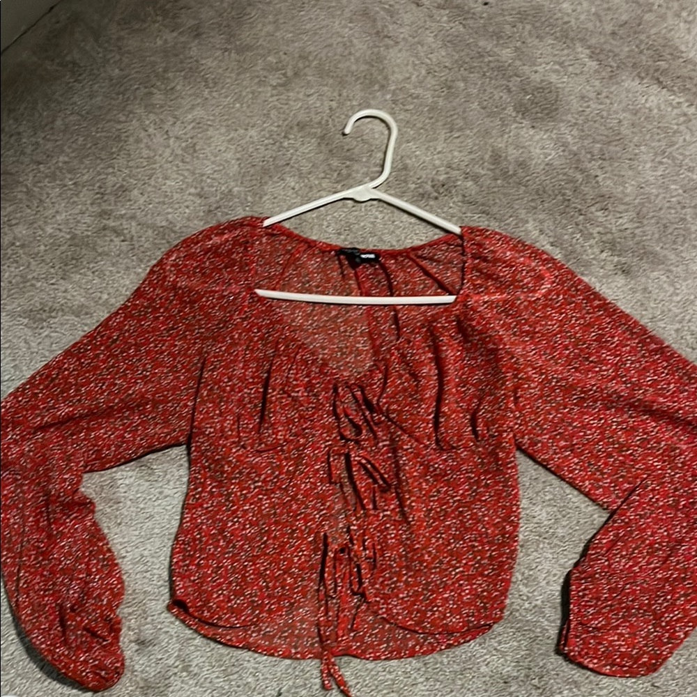 Red Floral Women's Top